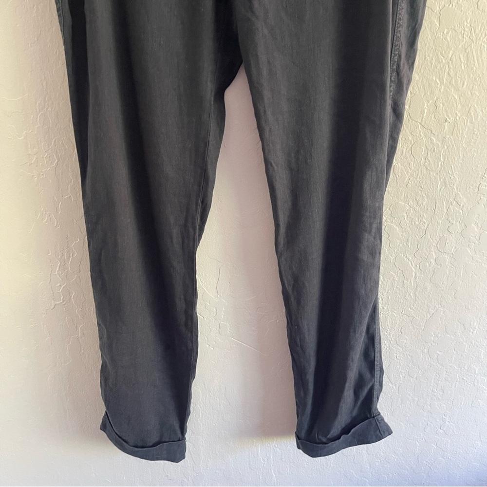 NWT XCVI Dark Blue Lightweight Cuffed Pants Linen Blend Women's Size Large - Picture 6 of 11